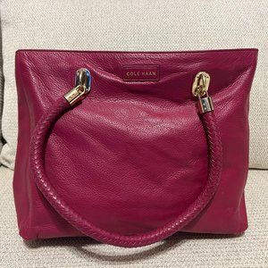 Cole Haan Leather Tote Bag Magenta Pink